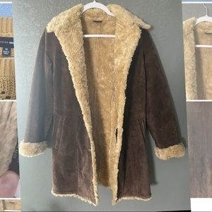 Wilson’s Leather Sherpa Lined Medium Trench Length Coat